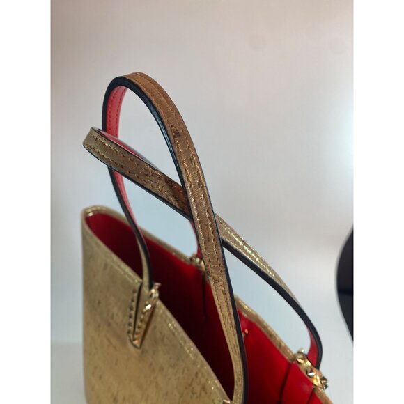 Christian Louboutin Cabata Liege Pepite Metallic Cork Tote and Wallet Pouch - Picture 9 of 10